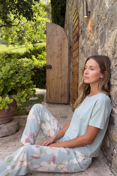 Yeşil Desenli Sofia Pijama Takımı