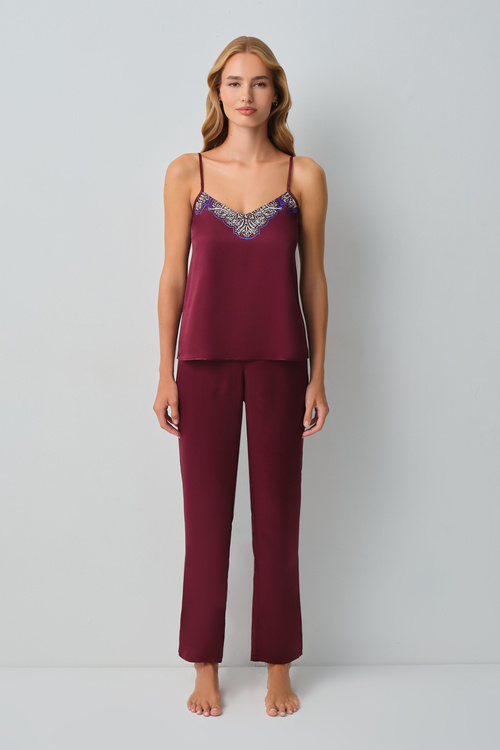 Bordo Harper Atlet Pantolon Pijama Takımı
