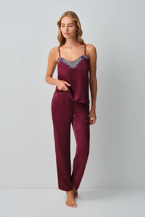 Bordo Harper Atlet Pantolon Pijama Takımı