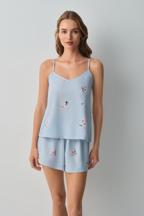 Mavili Bliss Atlet Şort Pijama Takımı