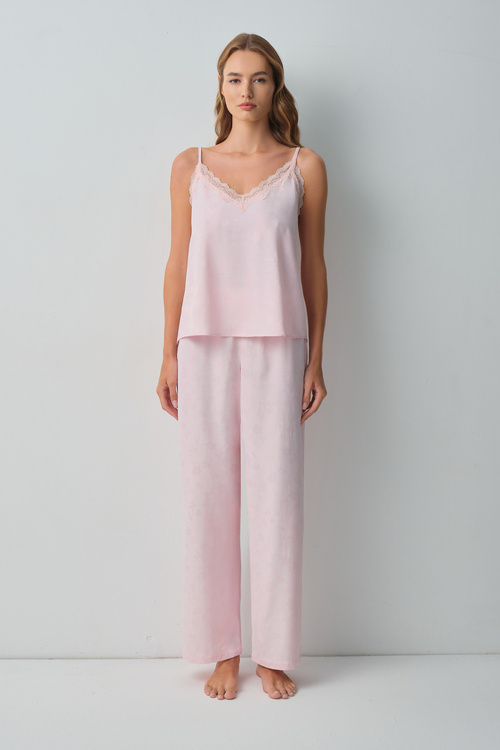 Pembe Floral Pijama Altı
