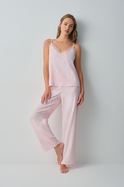 Pembe Floral Pijama Altı