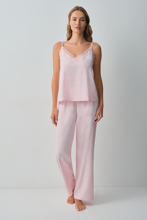 Pembe Floral Pijama Altı