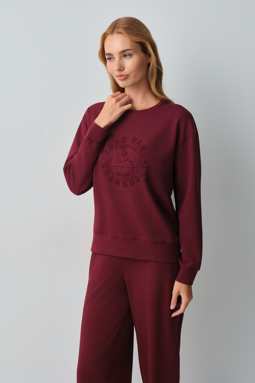 Bordo New Chapter Back to College Campus Pijama Üstü