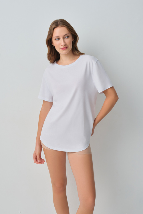 Beyaz Comfy Modal T-Shirt