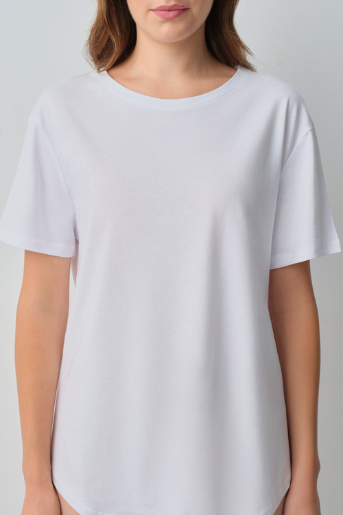 Beyaz Comfy Modal T-Shirt