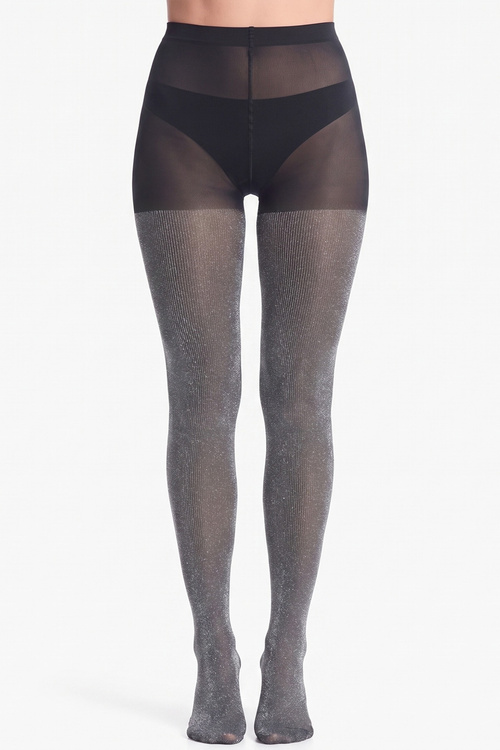 Gri Glitter Rib 40 Den Külotlu Çorap