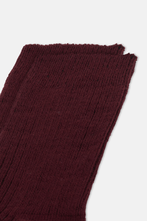Bordo Softly Akrilik Soket Çorap