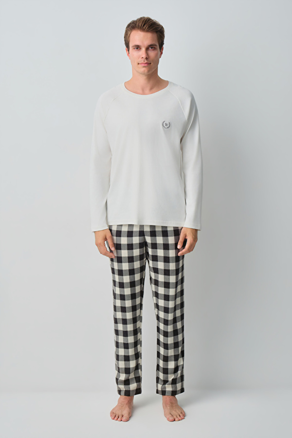 Siyah Desenli George Erkek Pamuklu Pijama Takımı - 3 Al 2 Öde