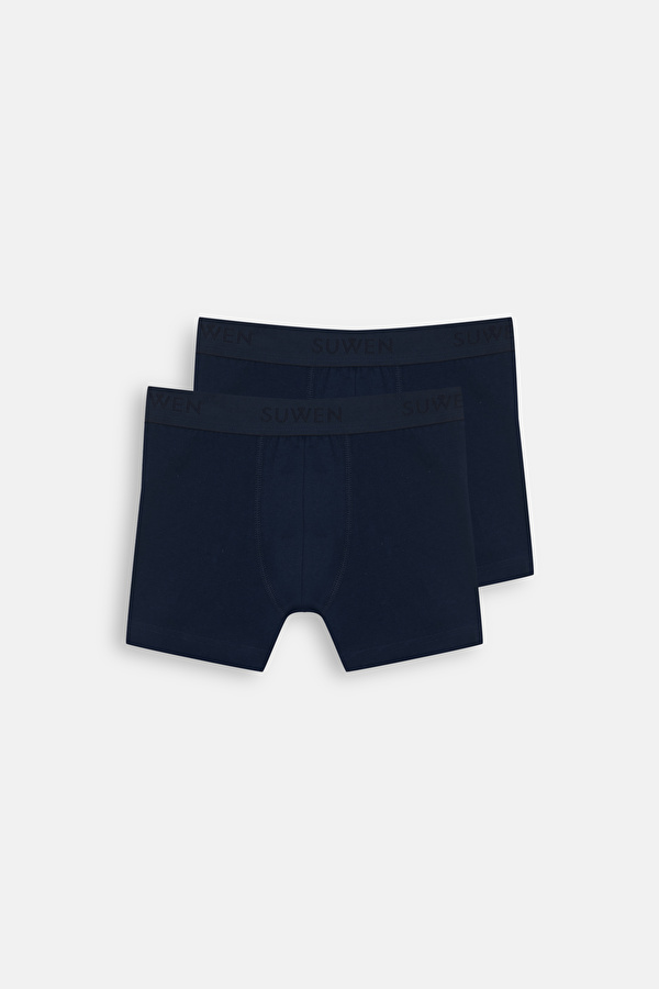 Lacivert / Lacivert Erkek 2'li Pamuklu Boxer - 3 Al 2 Öde