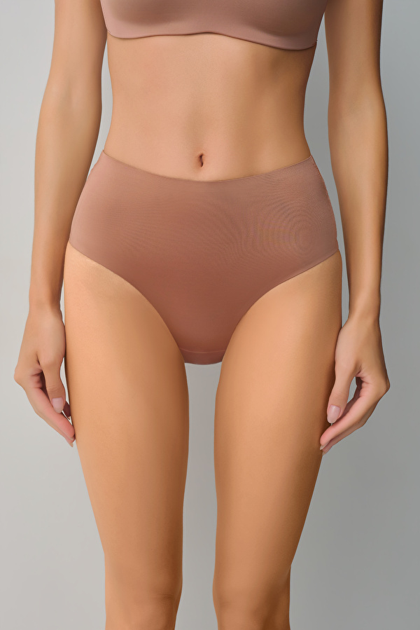 Nude Invisible Yüksek Bel Lazer Kesim İz Bırakmayan Slip Külot - 3 Al 2 Öde