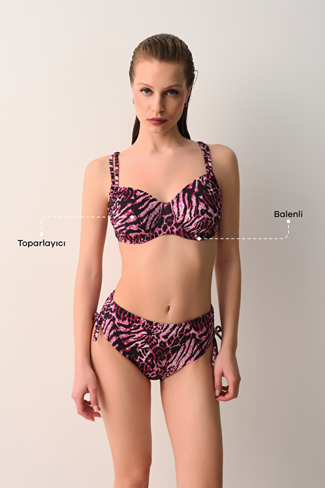 Pink Leopard Print Janet Bendy Underwire Bikini Top | SUWEN