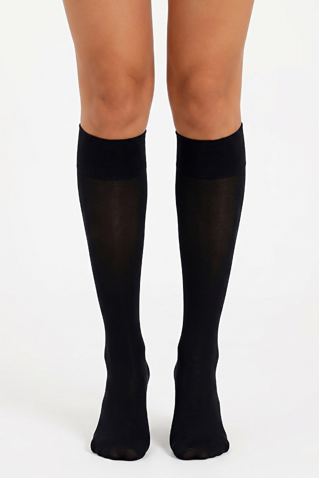 Siyah Velvet Touch 50 Den Dizaltı Çorap