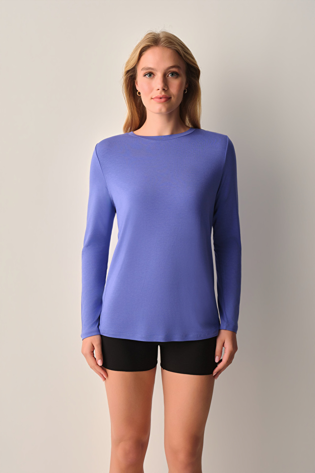 Mavi Essence Nights Uzun Kollu T-Shirt | SUWEN