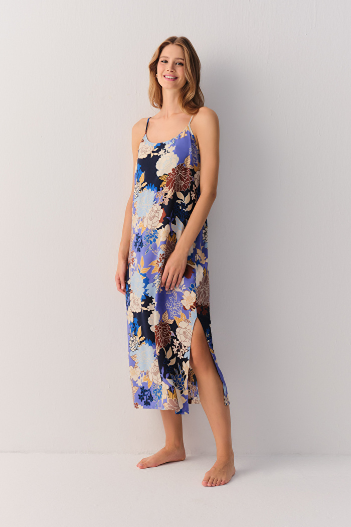 Flowery Night Uzun Gecelik — görsel 2