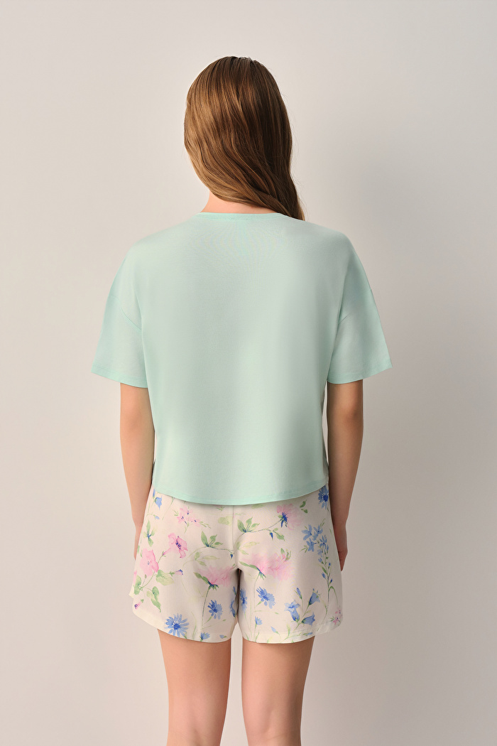 Magnolia Tişört Şort Pijama Takımı — görsel 4