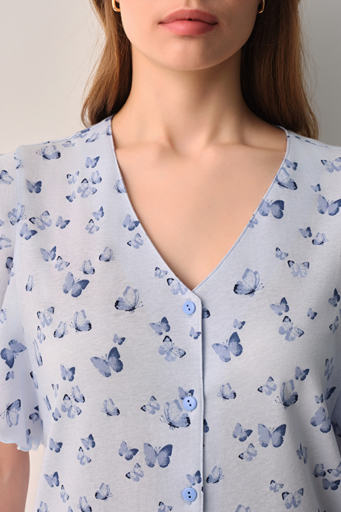 Betty Gömlek Yaka Şort Pijama Takımı — görsel 3
