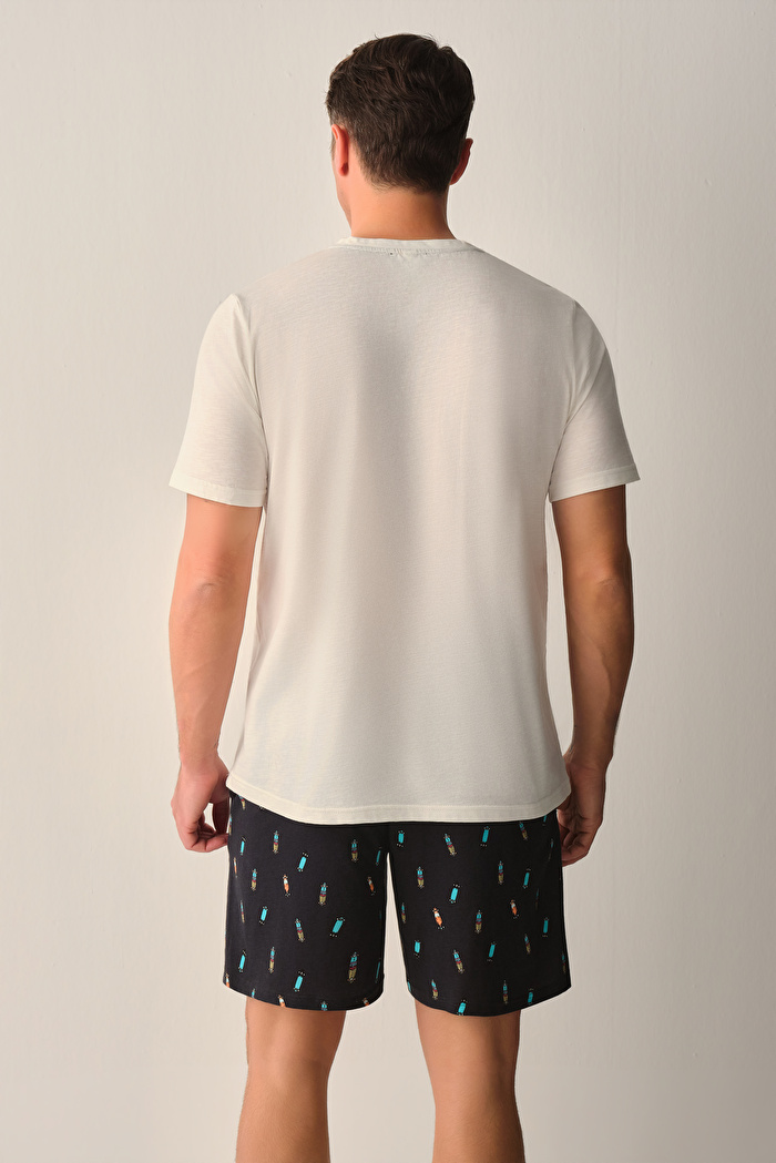Skate Erkek Pamuklu Şort Pijama Takımı — görsel 4