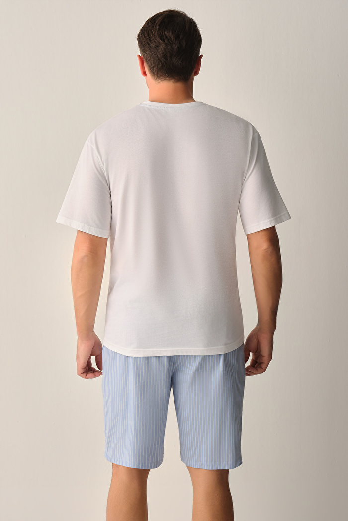 Walker Erkek Pamuklu Şort Pijama Takımı — görsel 4