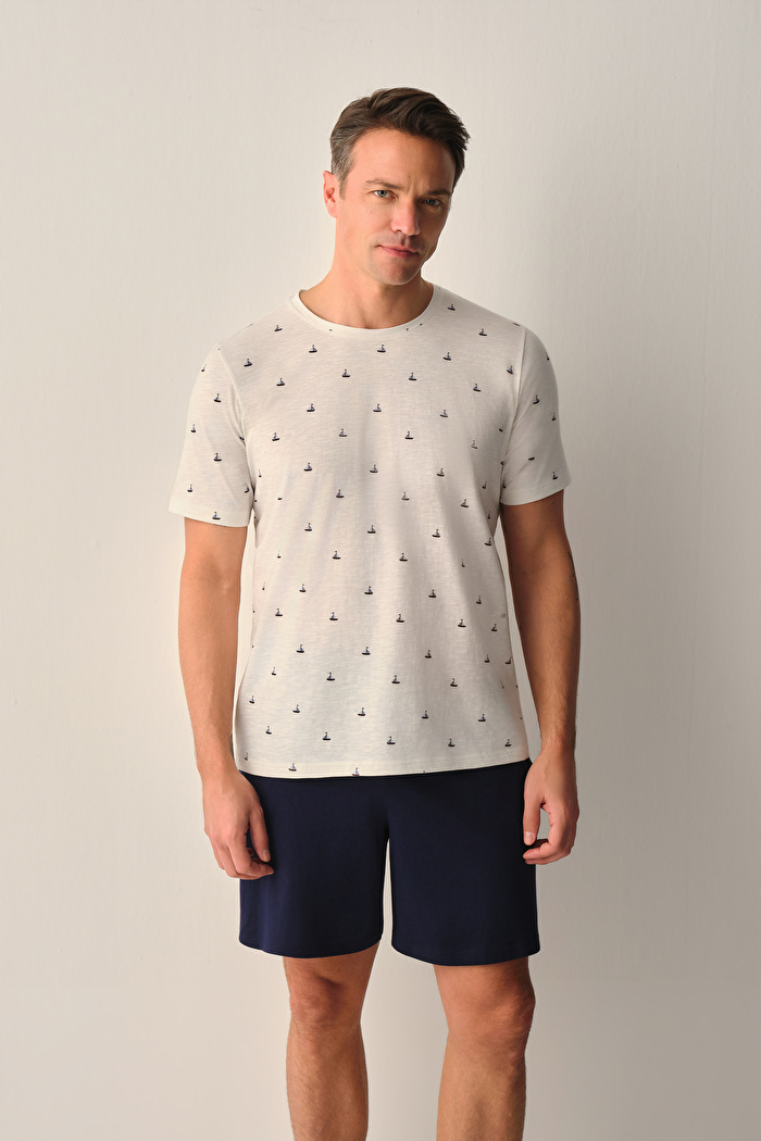 Wave Erkek Şort Pijama Takımı — görsel 2