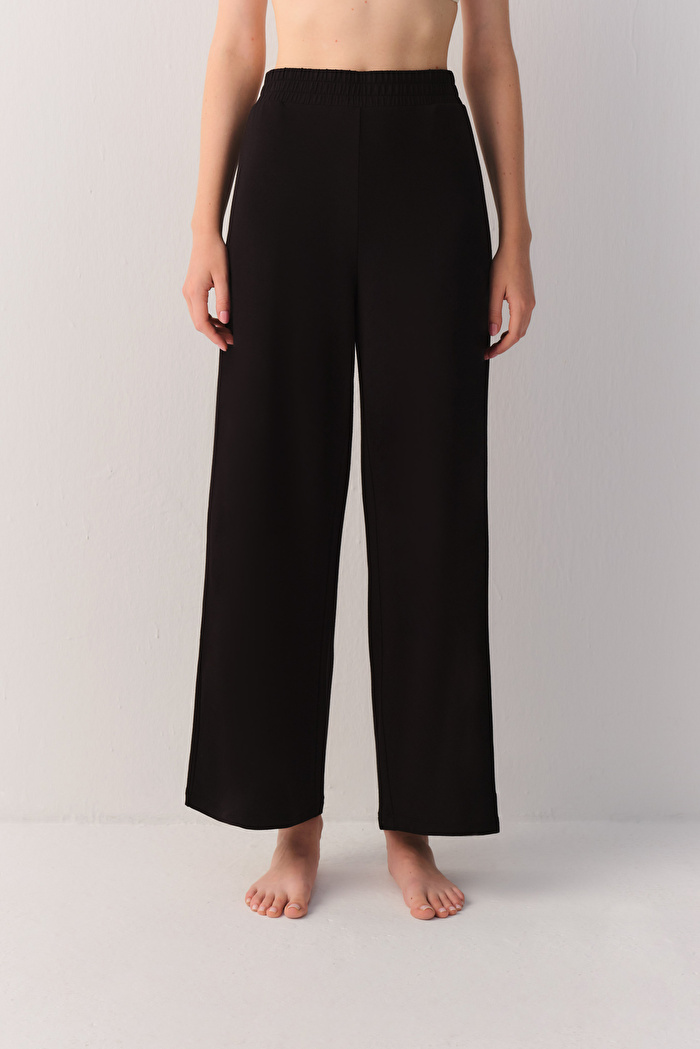 Siyah Sporty Lounging Pantolon