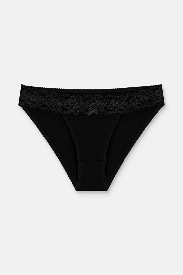 3'lü Pamuklu Dantelli Normal Bel Slip Külot — görsel 3