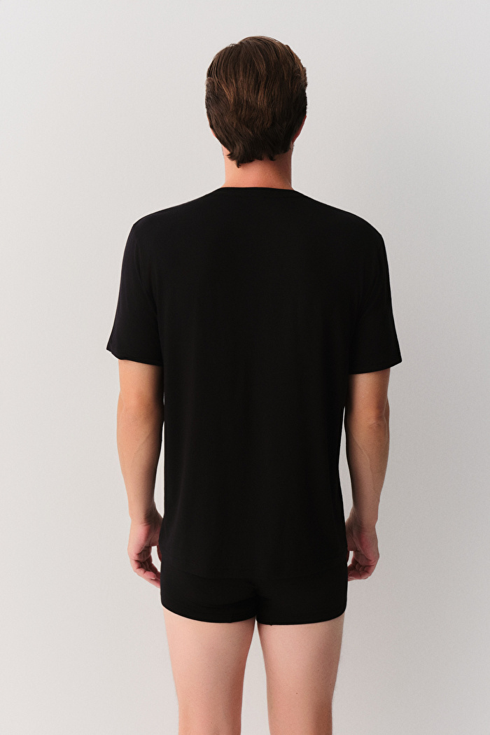 Erkek Modal V Yaka T-Shirt — görsel 4