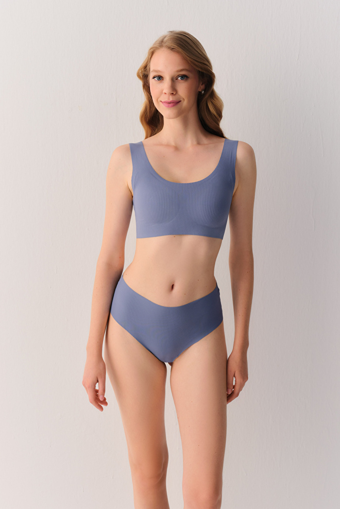 Softly Secret Invisible Lazer Kesim İz Bırakmayan Yüksek Bel Rib Slip Külot — görsel 2