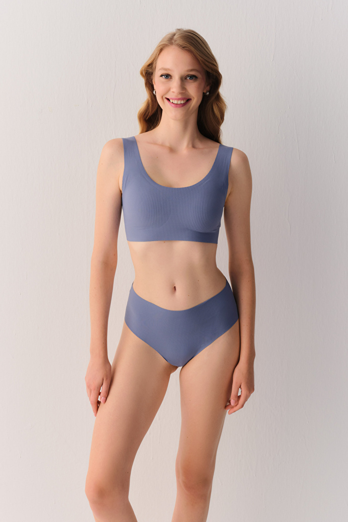 Softly Secret Invisible Lazer Kesim İz Bırakmayan Yüksek Bel Rib Slip Külot — görsel 3
