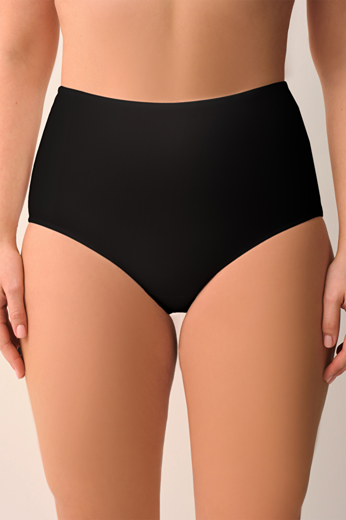 Siyah Contour Deluxe Yüksek Bel Slip Külot