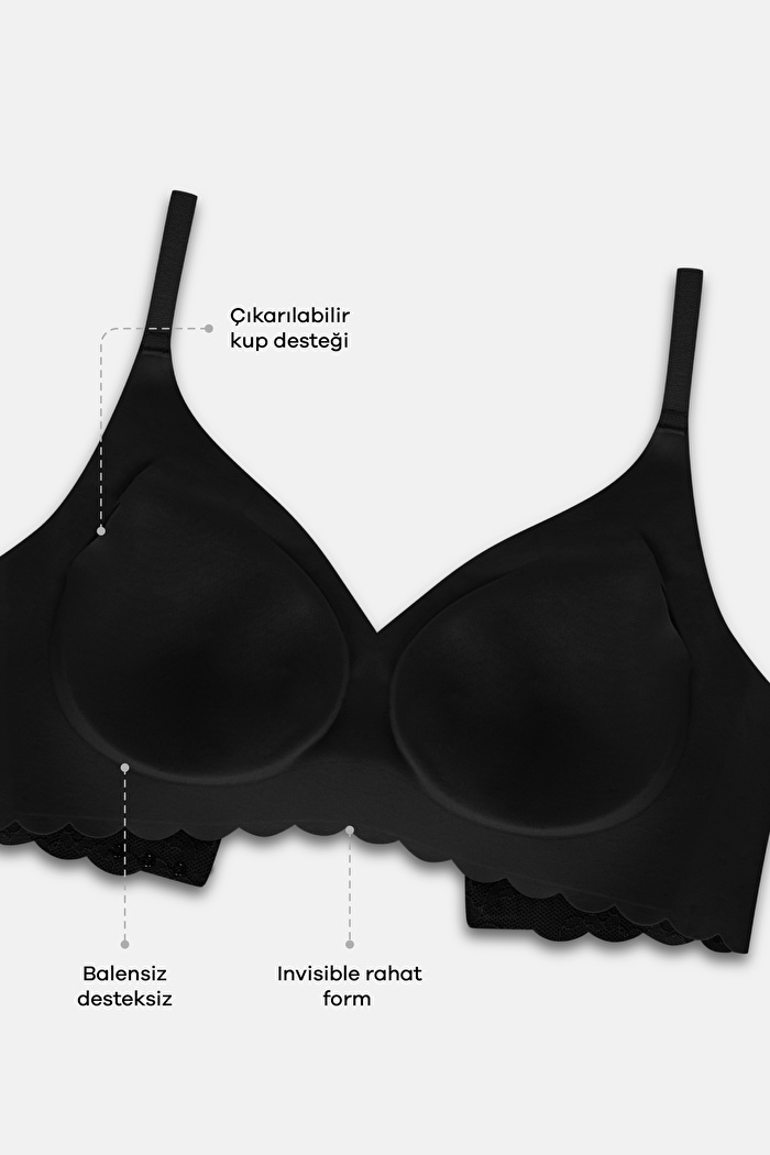 Invisible Soft Dantelli Lazer Kesim Balensiz Sütyen — görsel 3