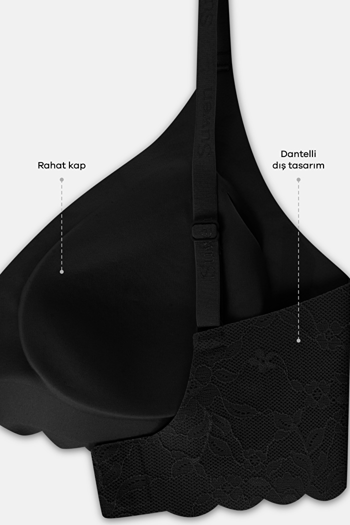 Invisible Soft Dantelli Lazer Kesim Balensiz Sütyen — görsel 5
