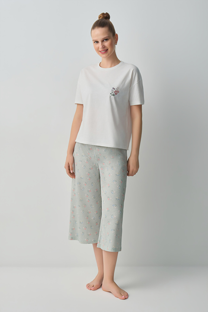 Julia Pamuklu Kapri Pijama Takımı — görsel 2