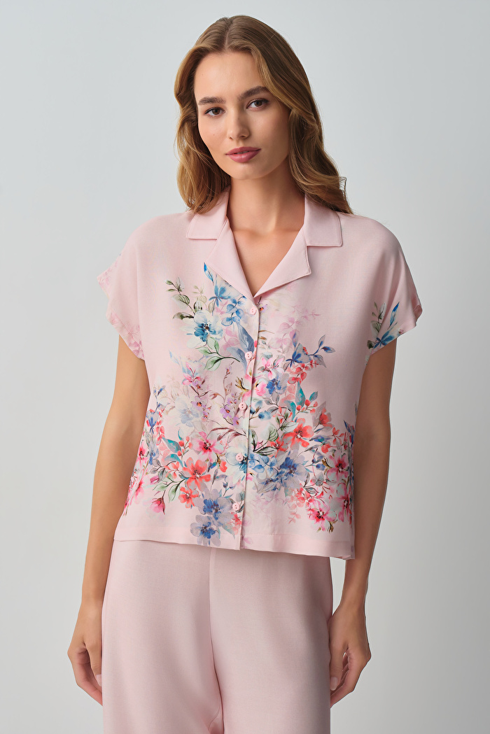 Bliss Floral Gömlek Yaka Pijama Takımı — görsel 2