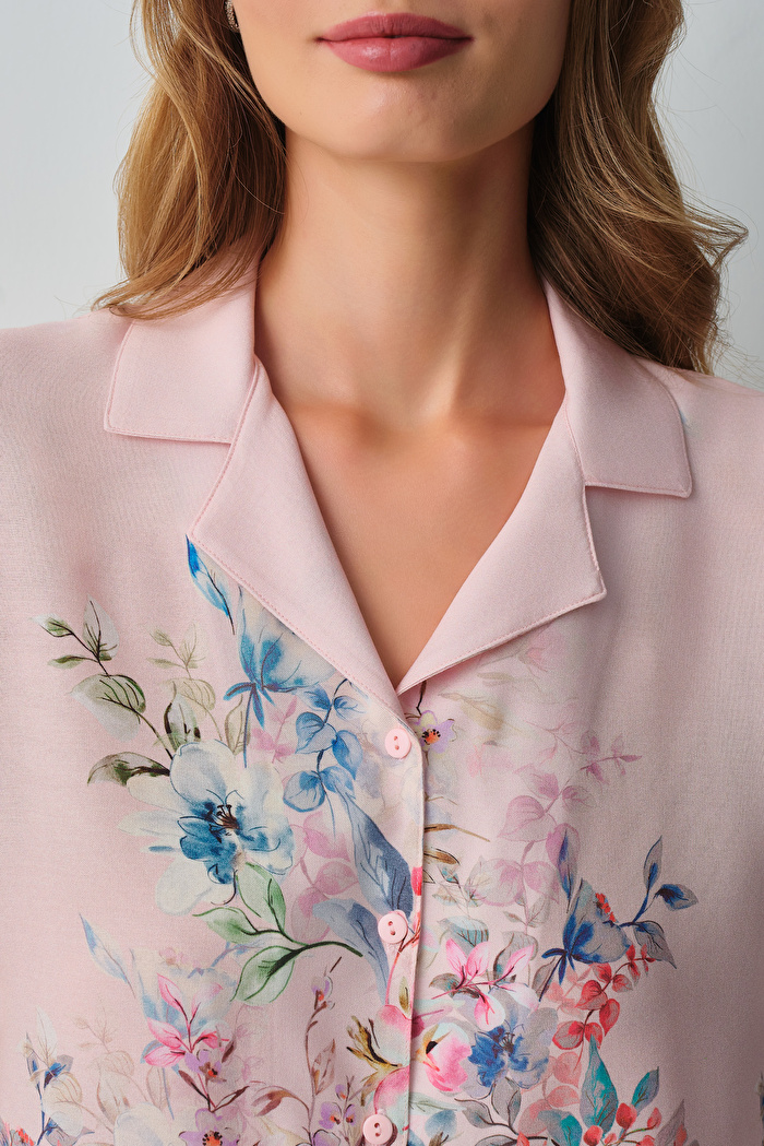 Bliss Floral Gömlek Yaka Pijama Takımı — görsel 3