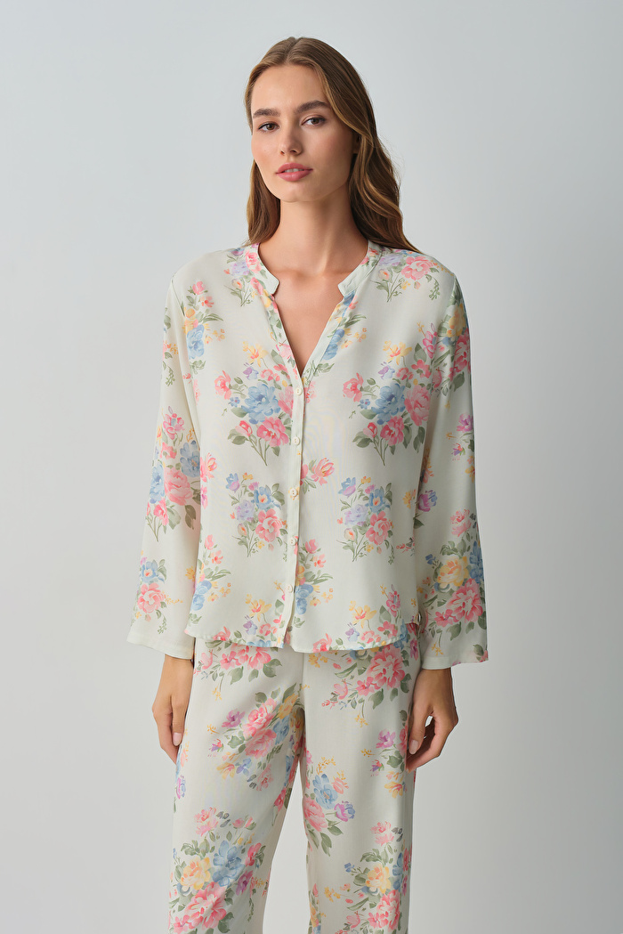 Fleur Gömlek Yaka Pijama Takımı — görsel 2