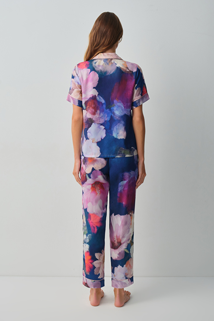 Floral Gömlek Yaka Pijama Takımı — görsel 5