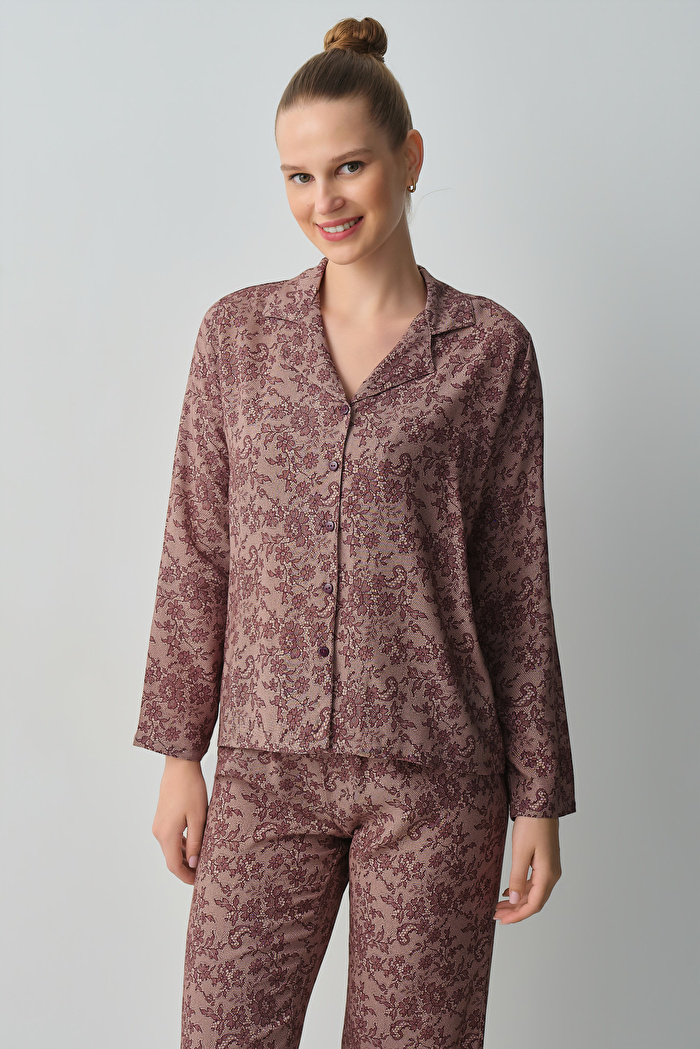Lace Gömlek Yaka Pijama Takımı — görsel 2