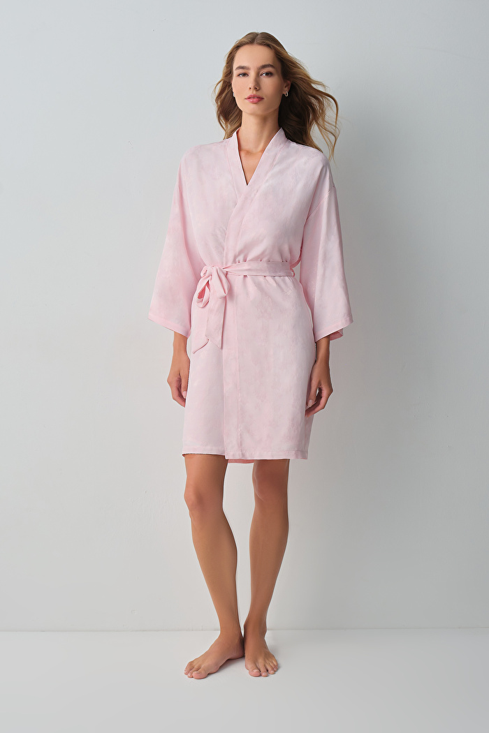 Floral Dantelli Kısa Sabahlık — görsel 2