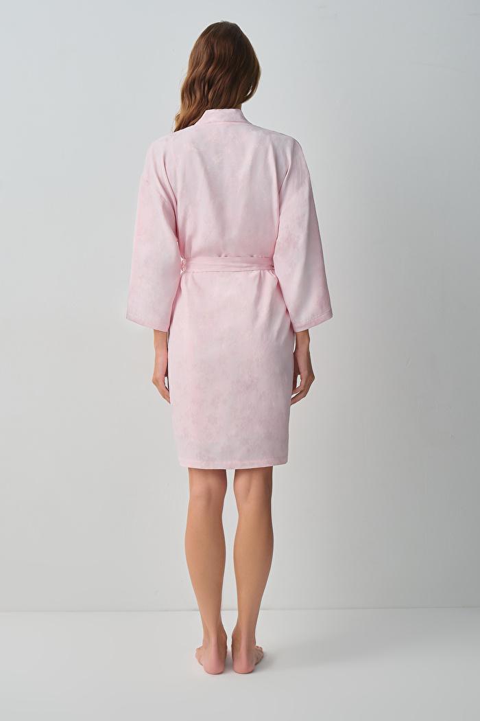 Floral Dantelli Kısa Sabahlık — görsel 5