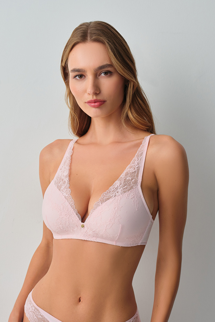 Floral Soft Dantelli Balensiz Yarı Destekli Bralet Sütyen — görsel 4