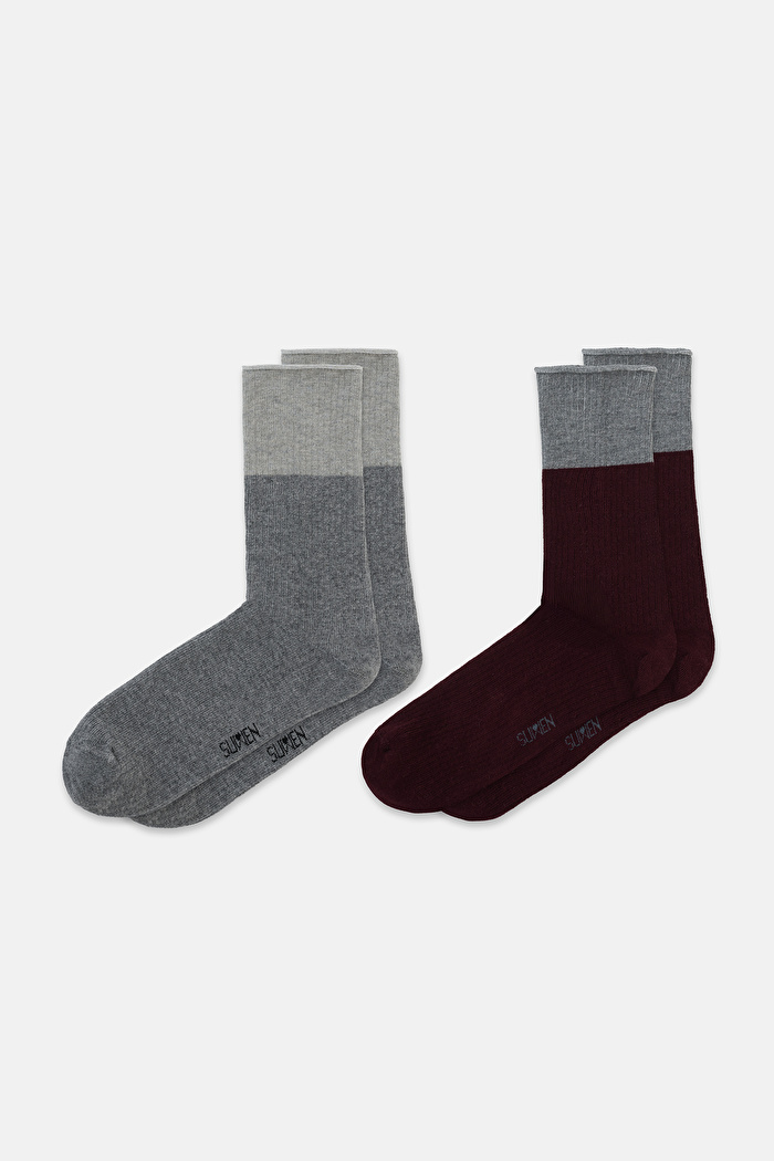 2'li Colorblock Soket Çorap — görsel 2