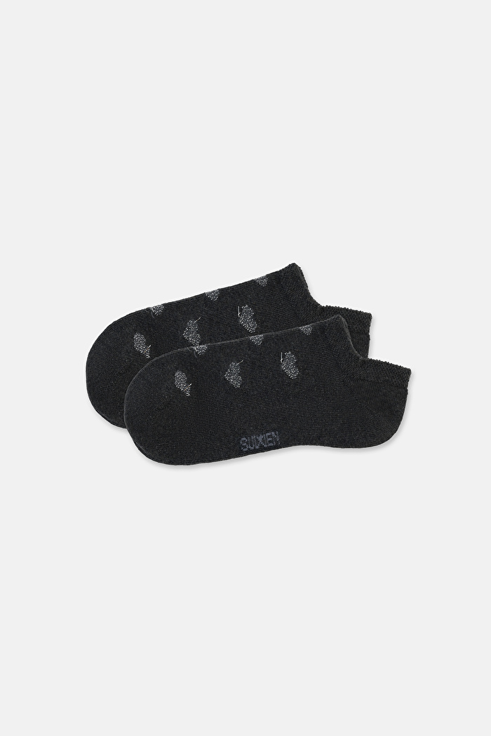 Lurex Simli Kalp Desenlii Sneaker Çorap — görsel 2