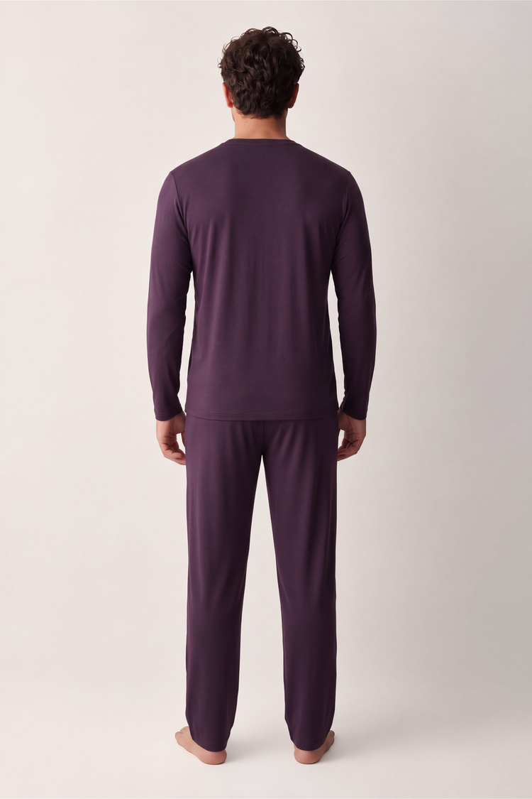 Bordo Liam Erkek Pamuklu Pijama Takımı