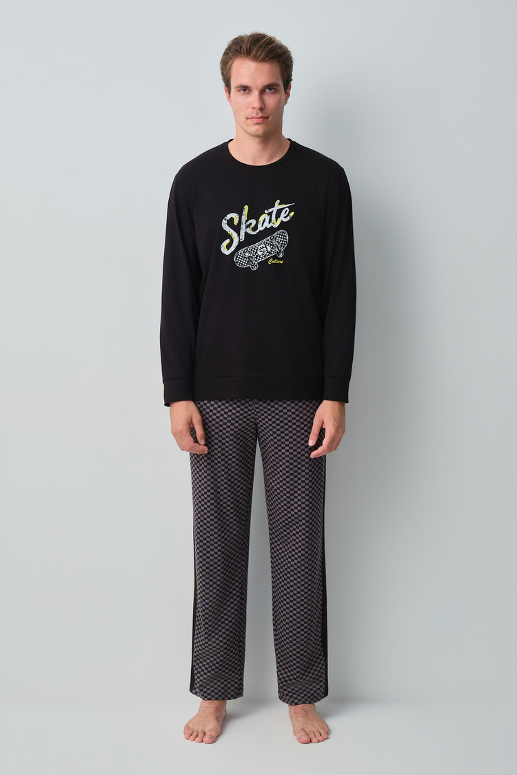 Antracite Print Skate Men Pyjamas Set