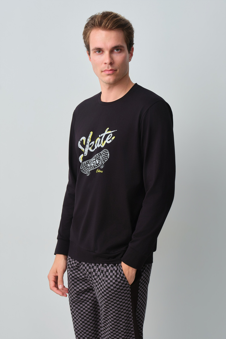 Antracite Print Skate Men Pyjamas Set