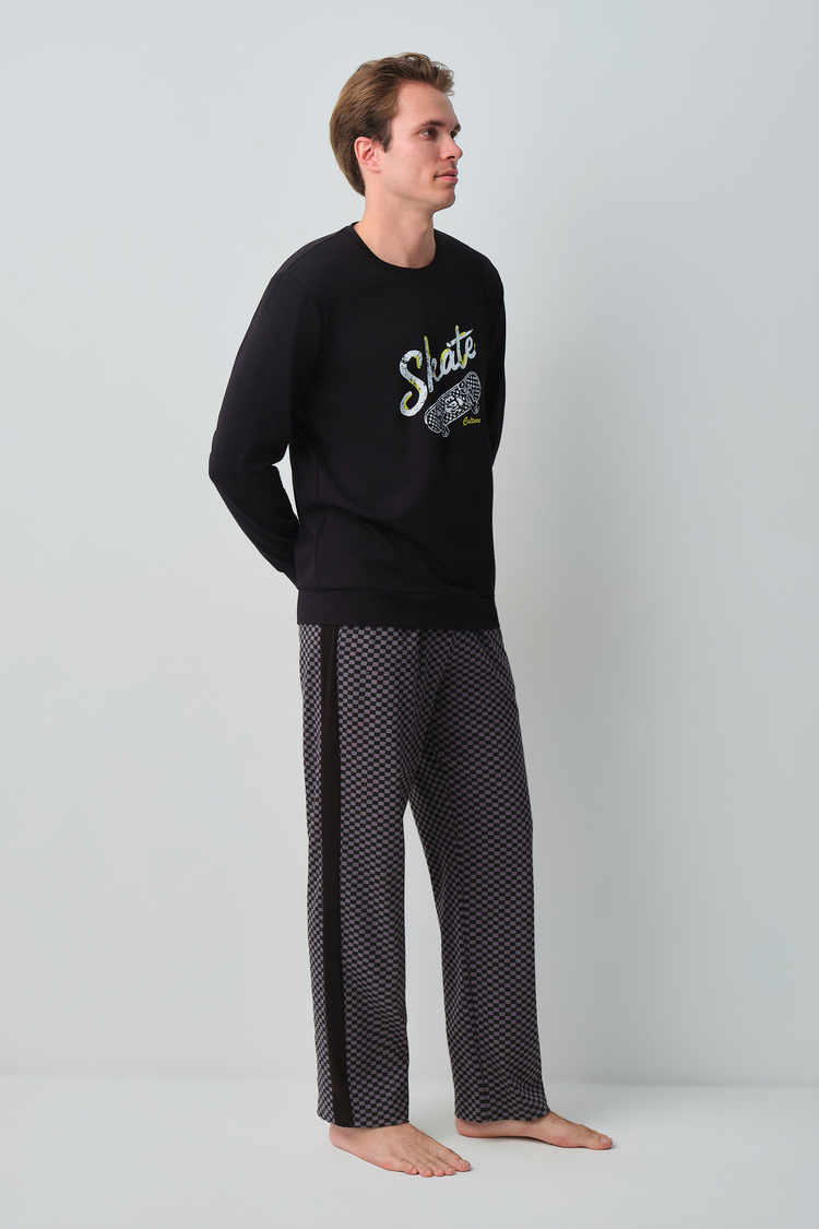 Antracite Print Skate Men Pyjamas Set