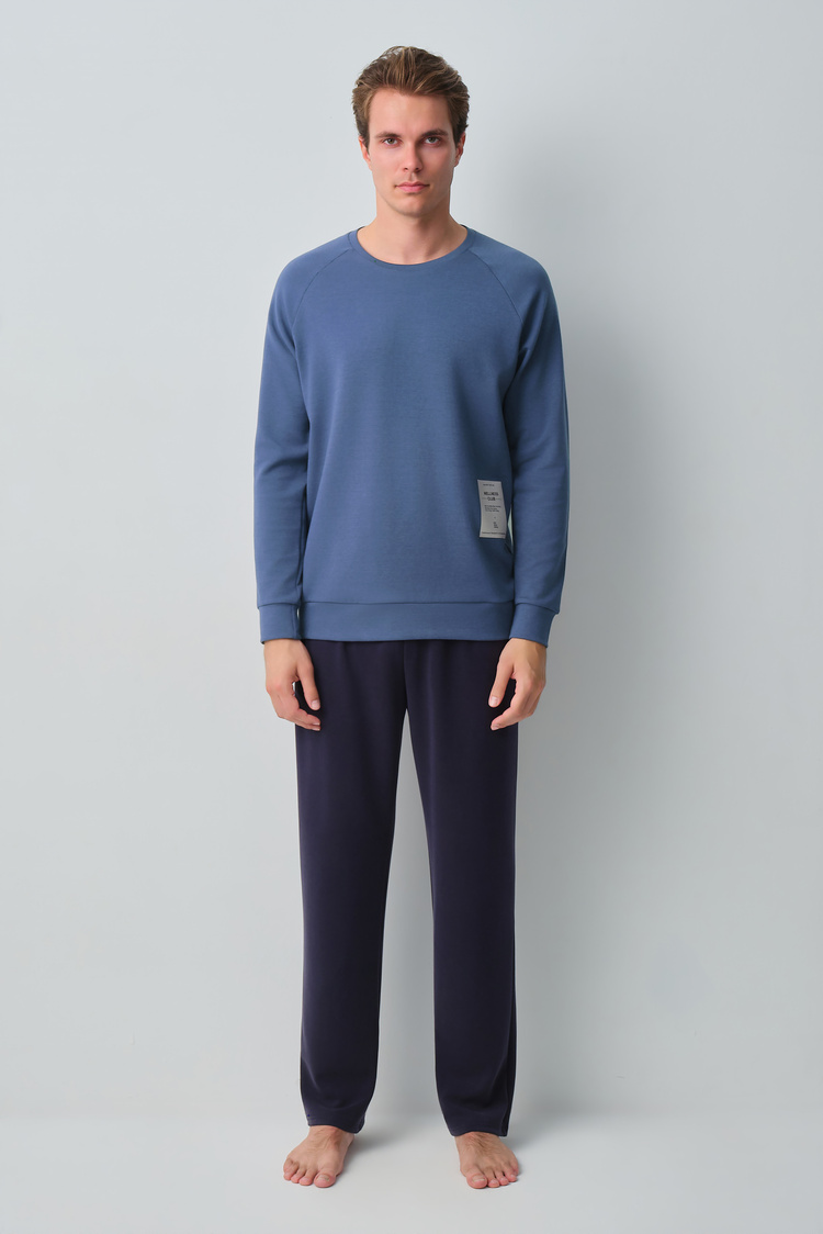 Navy Blue Wellness Men Pyjamas Set