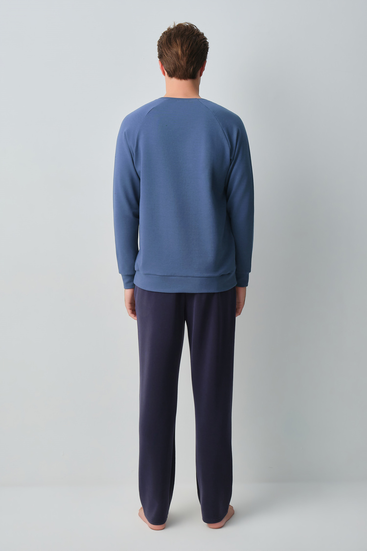 Navy Blue Wellness Men Pyjamas Set