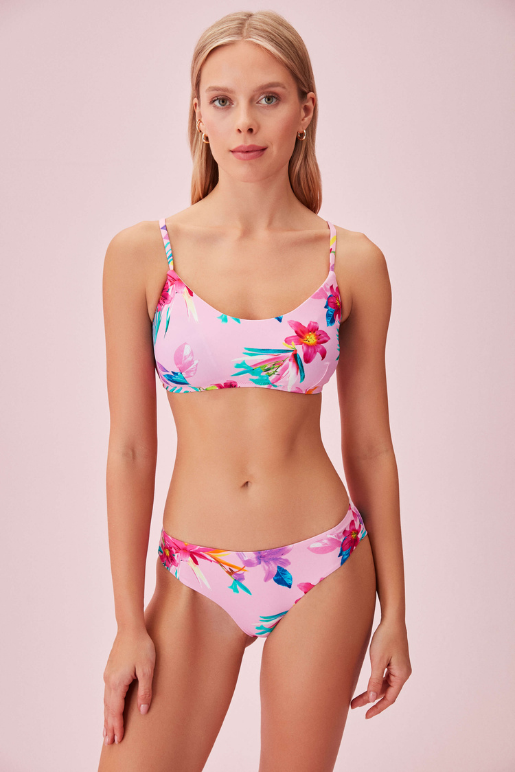 Pembe Desenli Brazilian Bikini Alt